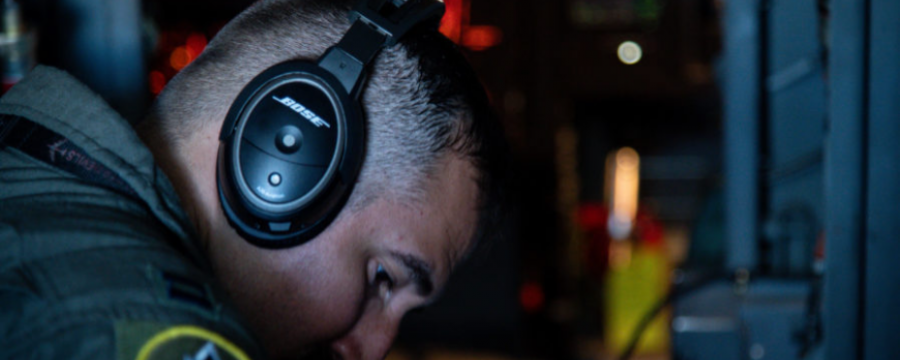 Capt. Bradley Arnold, 96th Bomb Squadron electronic warfare officer, checks equipment during a Bayou Vigilance exercise at Barksdale Air Force Base, La., June 30, 2021. The sortie was the capstone flight to a weeklong strategic nuclear readiness exercise. Air Force photo by Airman 1st Class Chase Sullivan.