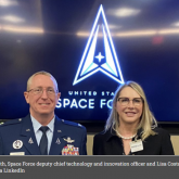 Col. Charles Galbreath, Space Force deputy chief technology and innovation officer and Lisa Costa, Space Force CTIO. Credit: Lisa Costa via LinkedIn
