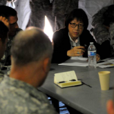 Undersecretary of Defense for Research and Engineering Heidi Shyu is developing a new national defense S&T strategy. In this file photo, Shyu visits Fort Bliss, Texas.