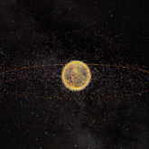 Rendering of Earth orbiting space debris. Credit: NOAA
